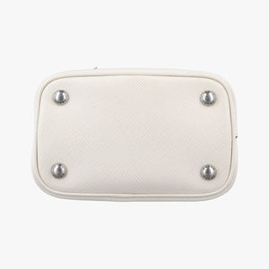 Pre-owned Prada Small Panier White Saffiano leather 1BA217 shoulderbag | stylenewstar