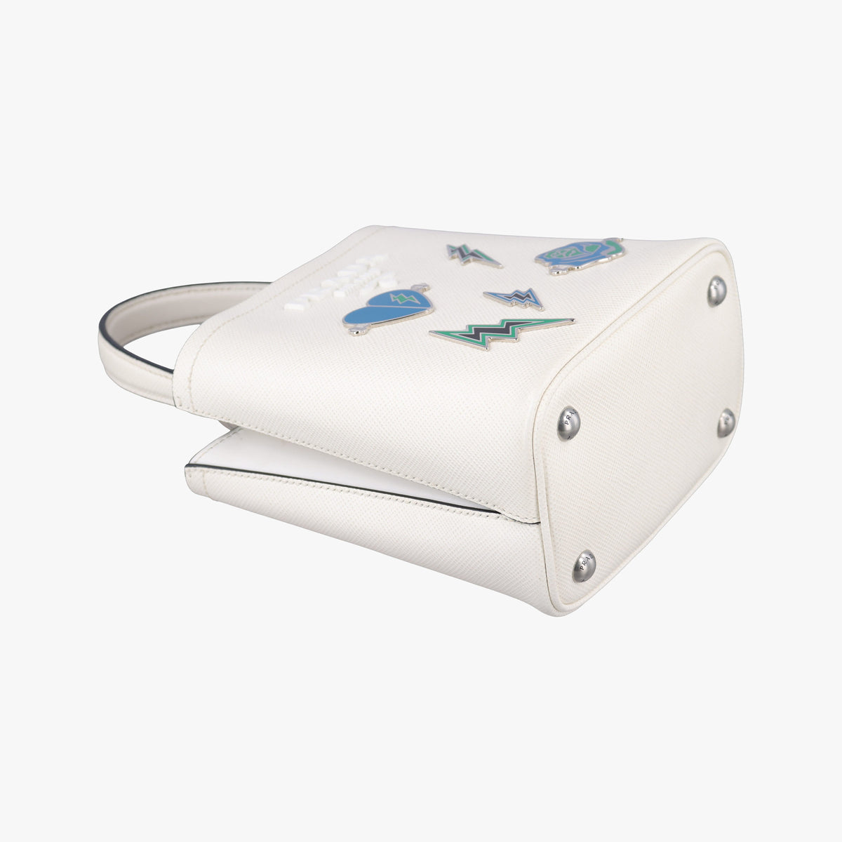 Pre-owned Prada Small Panier White Saffiano leather 1BA217 shoulderbag | stylenewstar