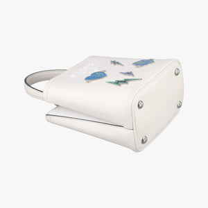 Pre-owned Prada Small Panier White Saffiano leather 1BA217 shoulderbag | stylenewstar