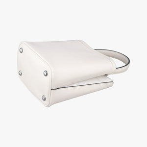 Pre-owned Prada Small Panier White Saffiano leather 1BA217 shoulderbag | stylenewstar