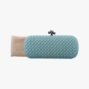 Pre-owned Bottega Veneta Intrecciato Blue Fabric  clutchbag | stylenewstar