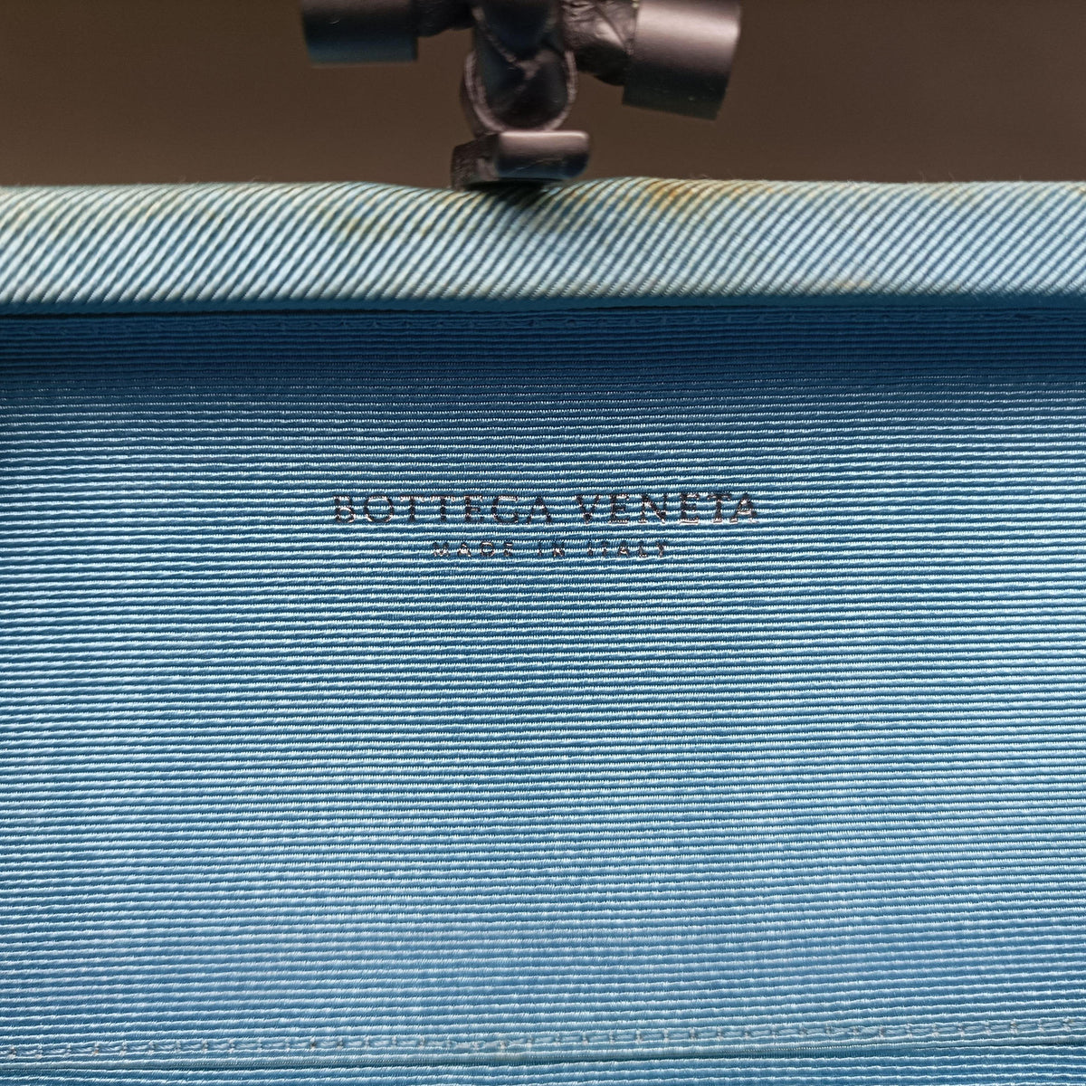 Pre-owned Bottega Veneta Intrecciato Blue Fabric  clutchbag | stylenewstar