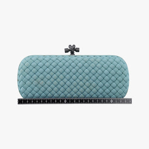 Pre-owned Bottega Veneta Intrecciato Blue Fabric  clutchbag | stylenewstar