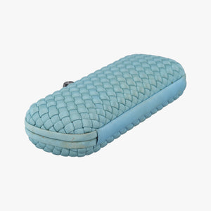 Pre-owned Bottega Veneta Intrecciato Blue Fabric  clutchbag | stylenewstar