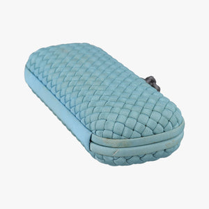 Pre-owned Bottega Veneta Intrecciato Blue Fabric  clutchbag | stylenewstar