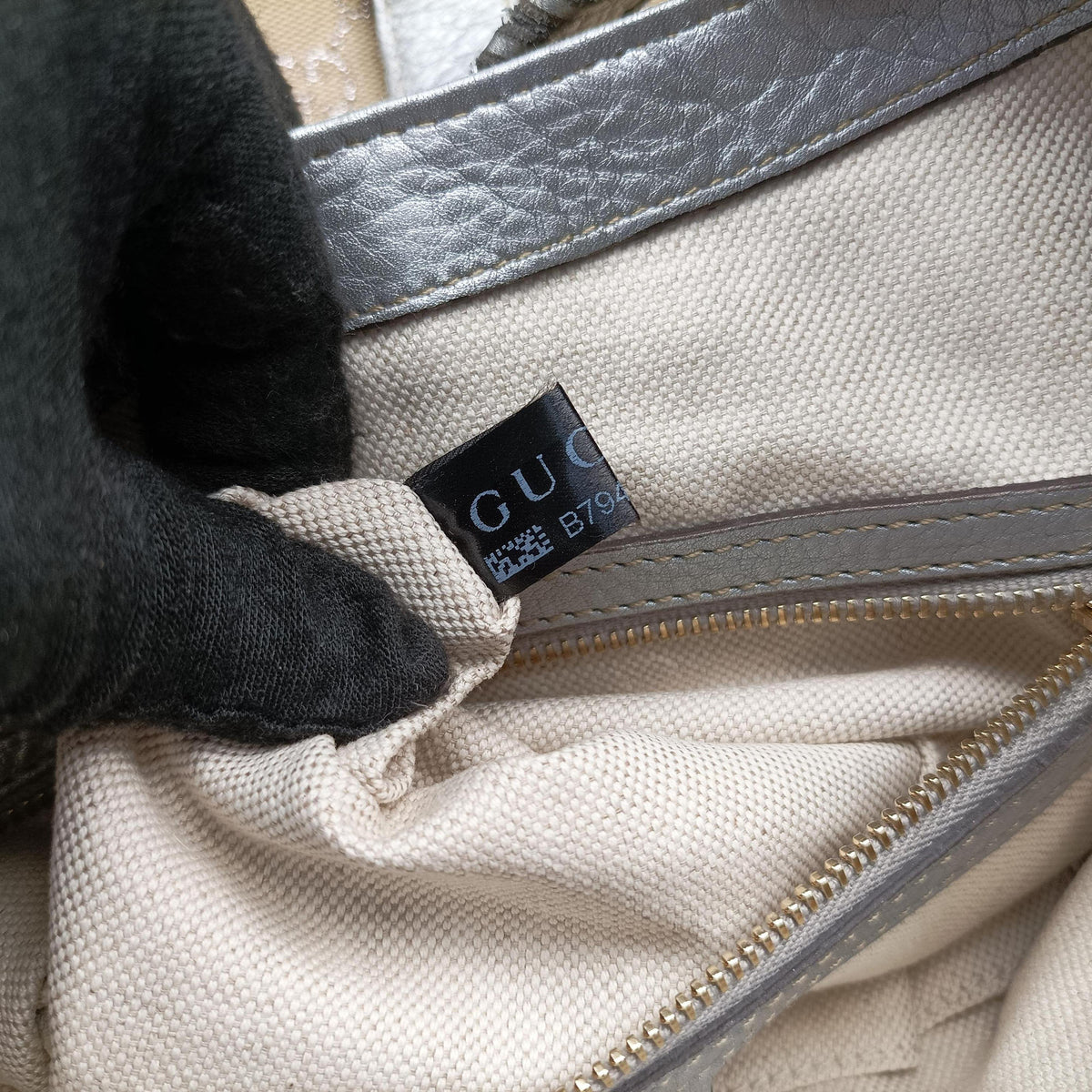 Pre-owned Gucci New Jackie Brown x Silver canvas x leather 246907 shoulderbag | stylenewstar