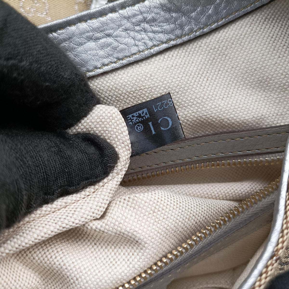 Pre-owned Gucci New Jackie Brown x Silver canvas x leather 246907 shoulderbag | stylenewstar