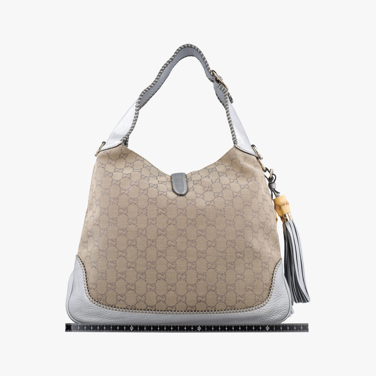 Pre-owned Gucci New Jackie Brown x Silver canvas x leather 246907 shoulderbag | stylenewstar