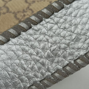 Pre-owned Gucci New Jackie Brown x Silver canvas x leather 246907 shoulderbag | stylenewstar