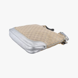 Pre-owned Gucci New Jackie Brown x Silver canvas x leather 246907 shoulderbag | stylenewstar