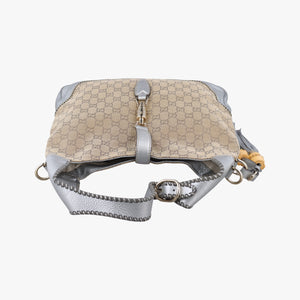 Pre-owned Gucci New Jackie Brown x Silver canvas x leather 246907 shoulderbag | stylenewstar