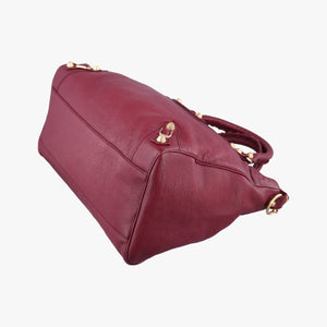 Pre-owned Balenciaga The First Burgundy lambskin  shoulderbag | stylenewstar