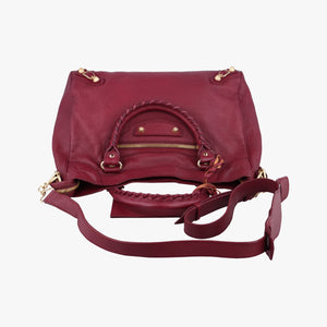 Pre-owned Balenciaga The First Burgundy lambskin  shoulderbag | stylenewstar