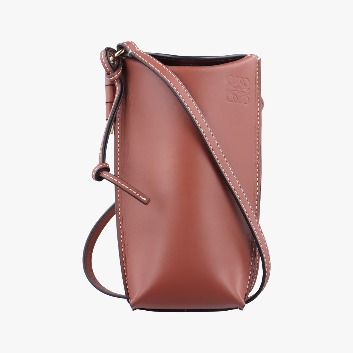 Pre-owned Loewe GATE POCKET Brown Leather  shoulderbag | stylenewstar