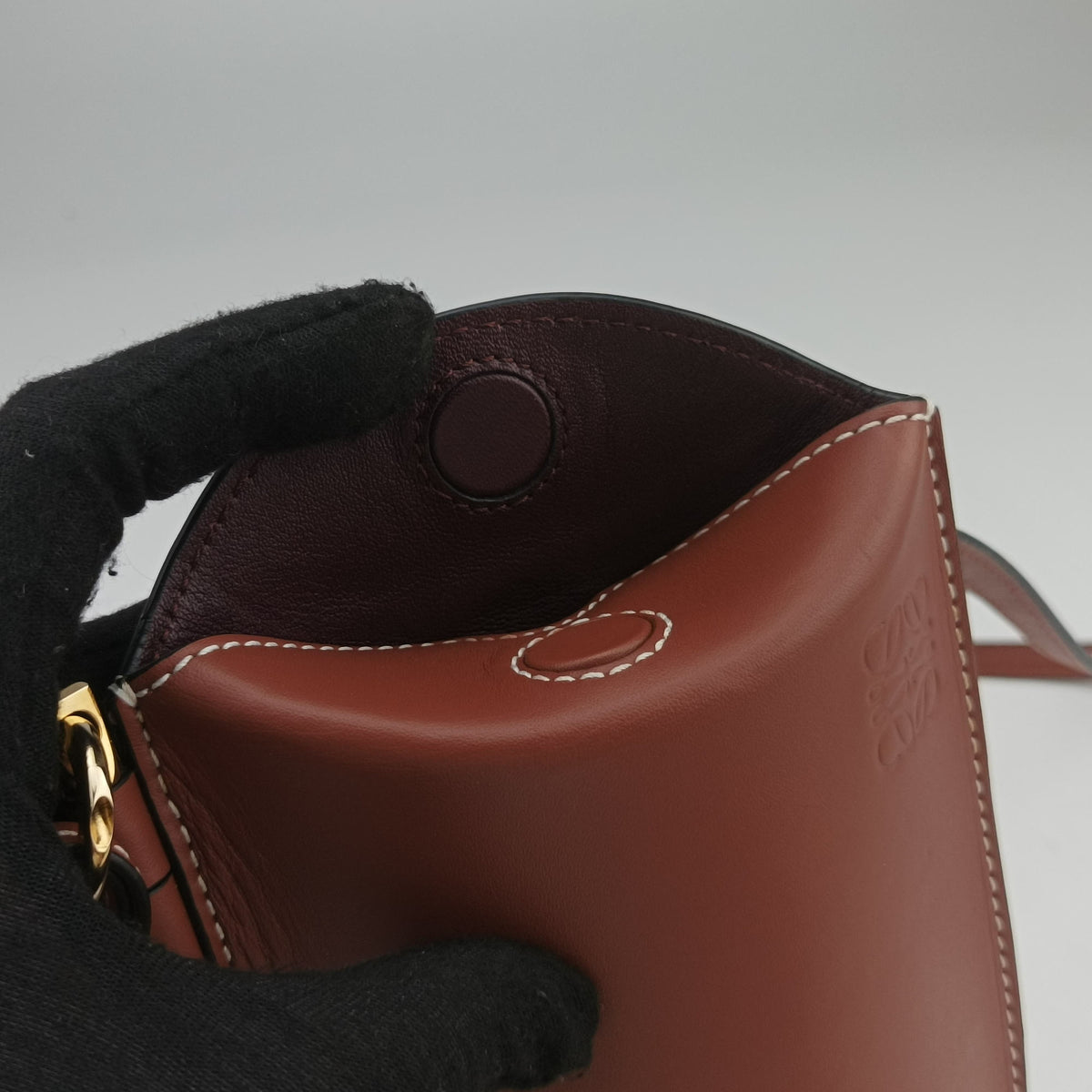 Pre-owned Loewe GATE POCKET Brown Leather  shoulderbag | stylenewstar