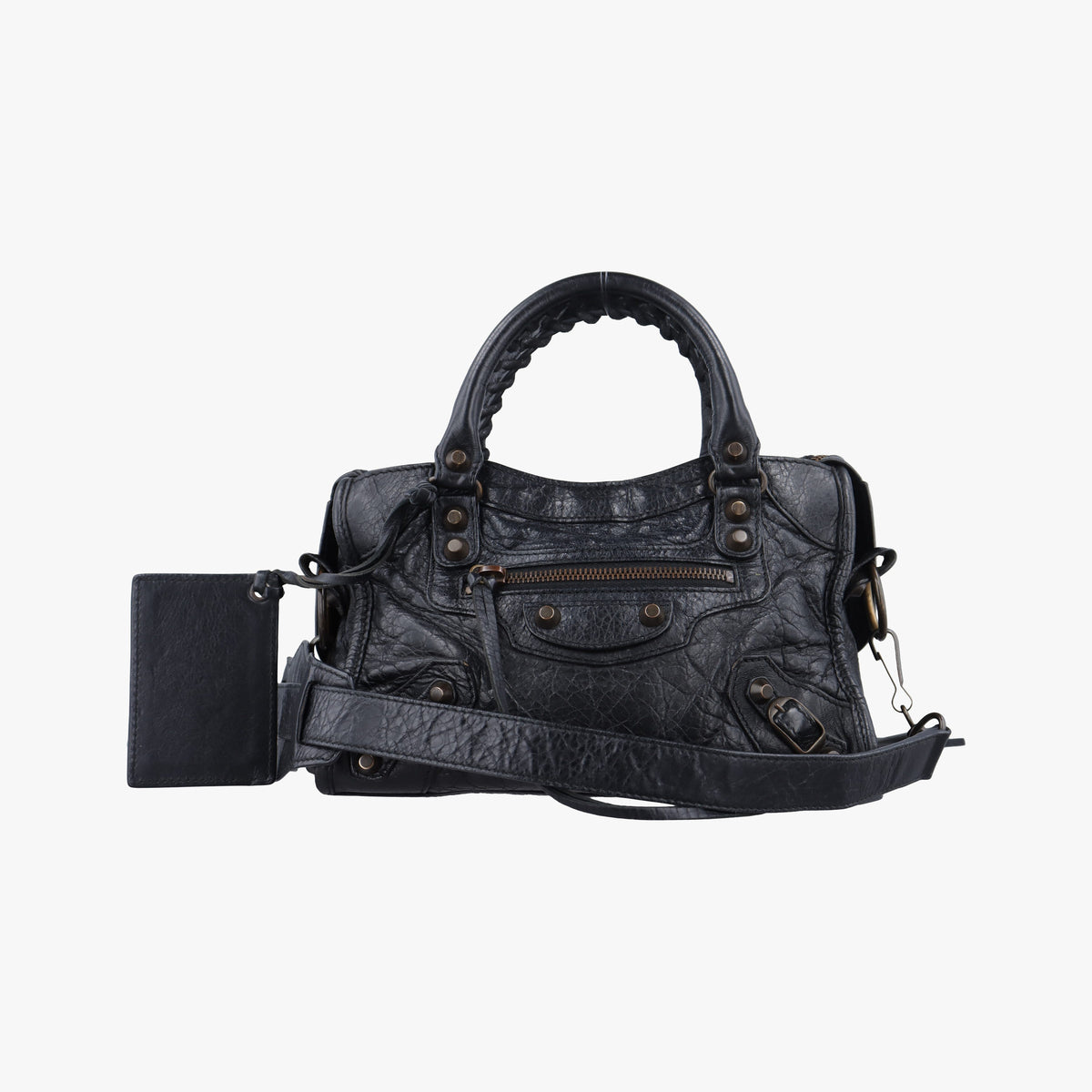 Pre-owned Balenciaga Classic City Mini Black lambskin  shoulderbag | stylenewstar