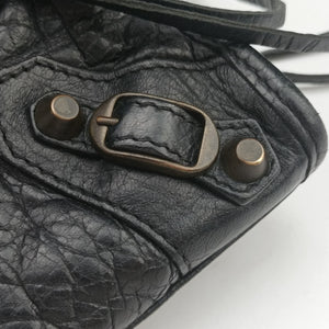 Pre-owned Balenciaga Classic City Mini Black lambskin  shoulderbag | stylenewstar