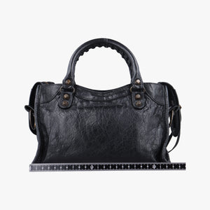 Pre-owned Balenciaga Classic City Mini Black lambskin  shoulderbag | stylenewstar