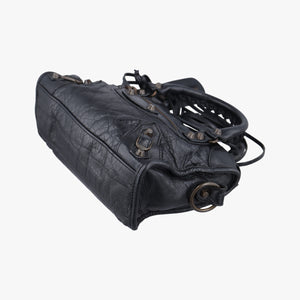 Pre-owned Balenciaga Classic City Mini Black lambskin  shoulderbag | stylenewstar