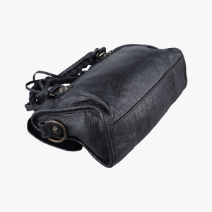Pre-owned Balenciaga Classic City Mini Black lambskin  shoulderbag | stylenewstar