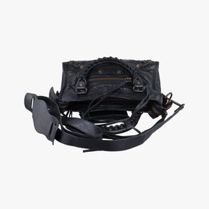 Pre-owned Balenciaga Classic City Mini Black lambskin  shoulderbag | stylenewstar