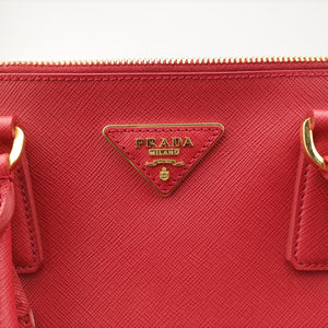 Pre-owned Prada Galleria Red SAFFIANO Leather BN2274 handbag | stylenewstar