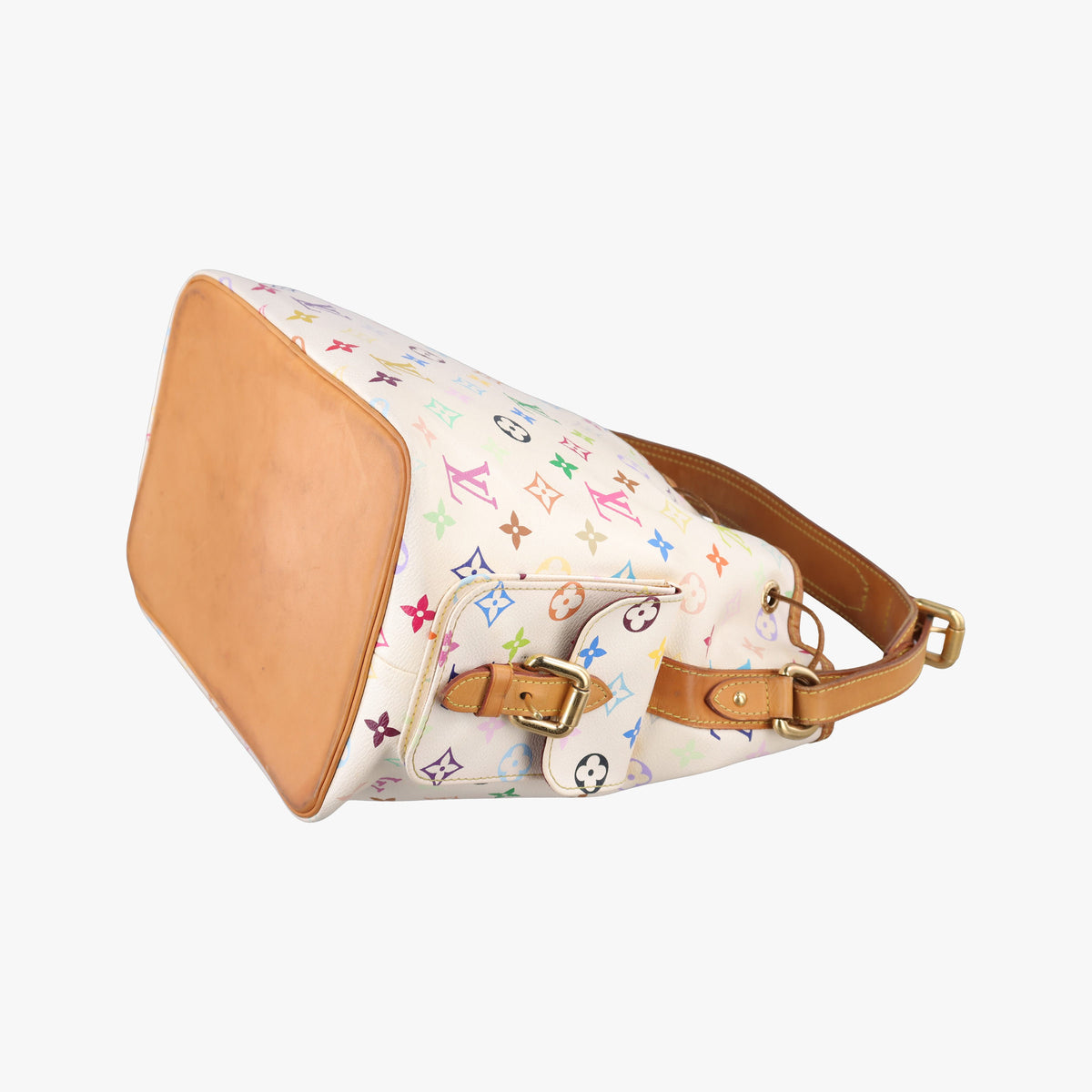 Pre-owned Louis Vuitton Petit NOe white Monogram Multicolor M42229 shoulderbag | stylenewstar