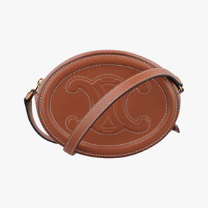 Pre-owned Celine Oval Purse Cuir Triomphe Brown Leather  shoulderbag | stylenewstar