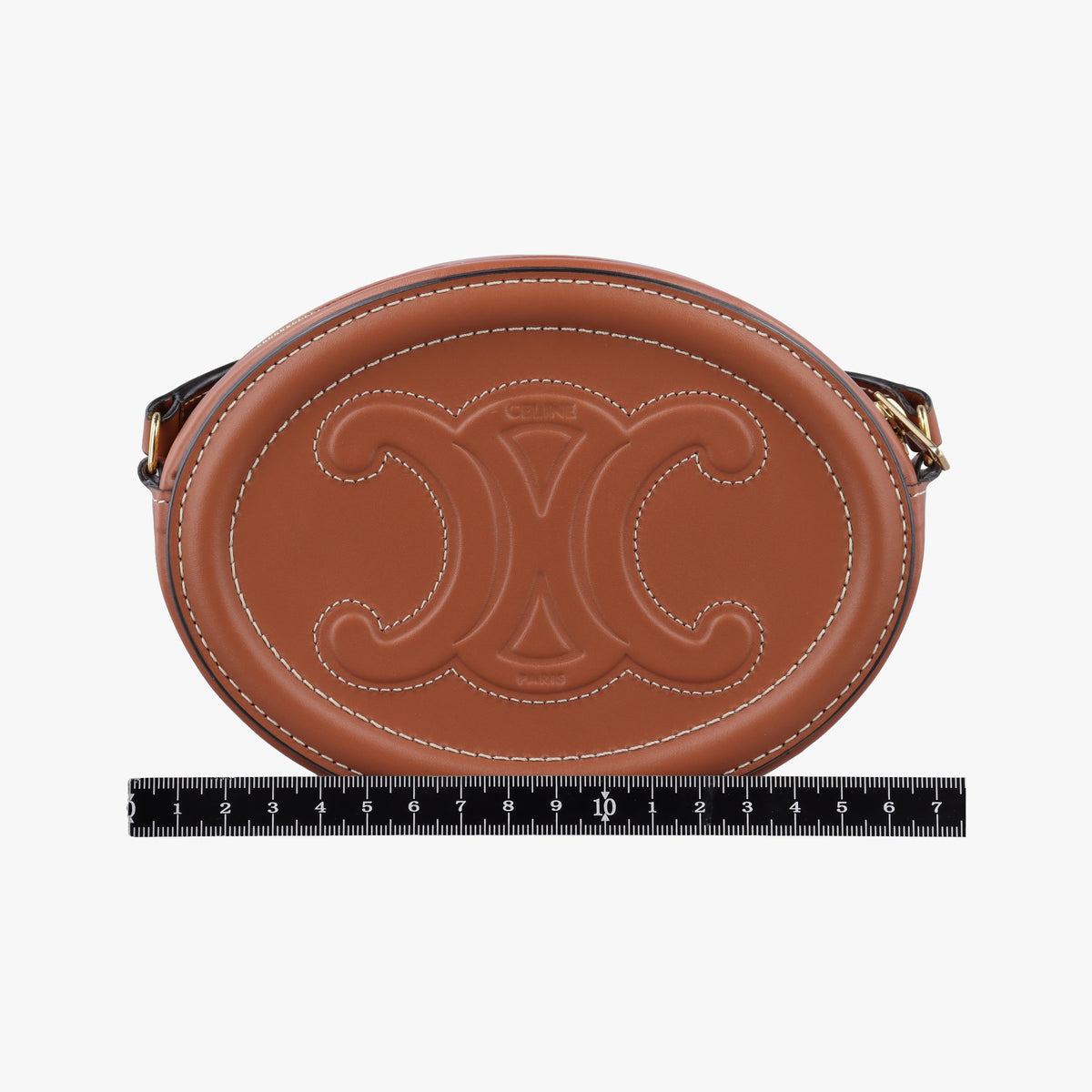 Pre-owned Celine Oval Purse Cuir Triomphe Brown Leather  shoulderbag | stylenewstar