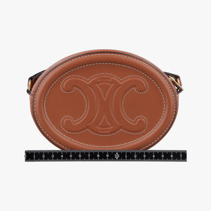 Pre-owned Celine Oval Purse Cuir Triomphe Brown Leather  shoulderbag | stylenewstar