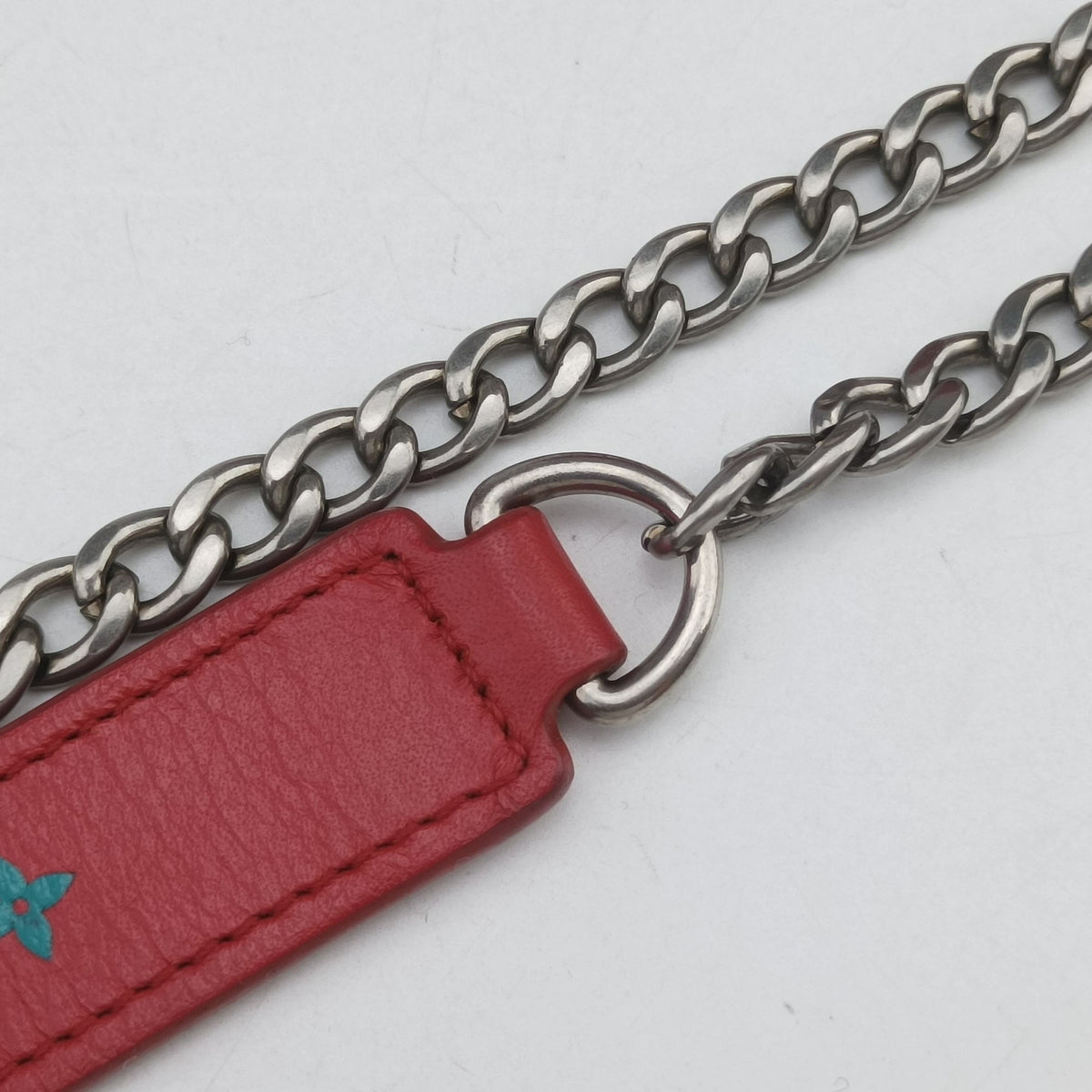 Pre-owned Louis Vuitton New Wave Chain Pochette ECARLATE Leather M63956 shoulderbag | stylenewstar