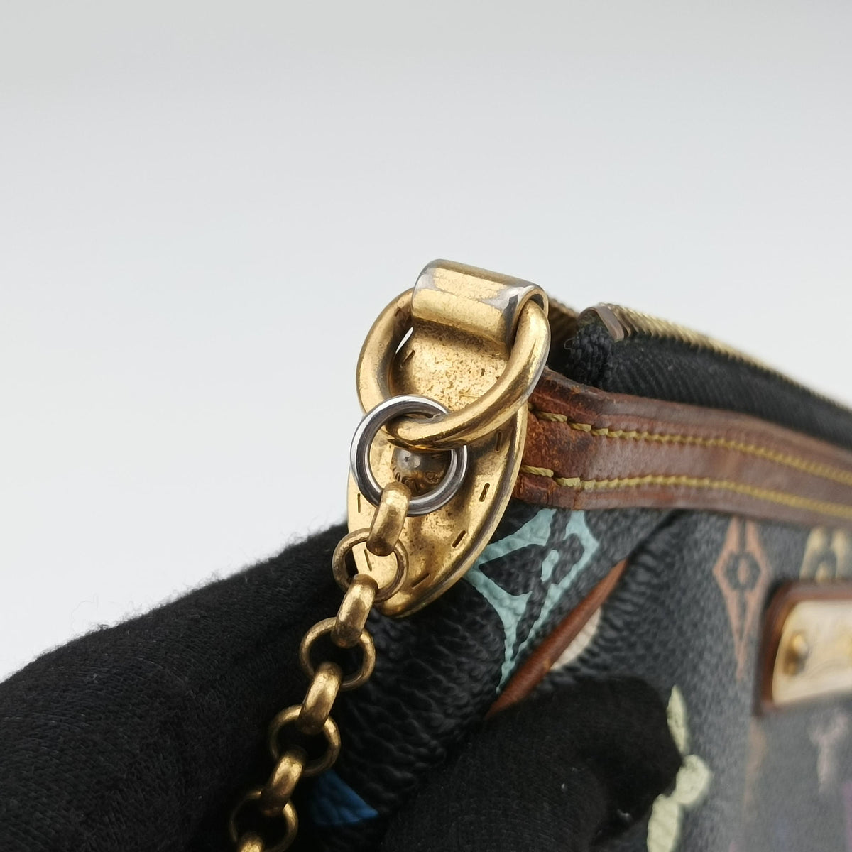 Vintage Louis Vuitton Pochette Mira MM Noir Monogram Multicolor M60097 handbag | stylenewstar