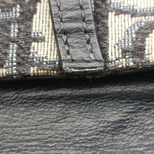 Secondhand Christian Dior Saddle Navy×Gray jacquard×Leather  shoulderbag | stylenewstar