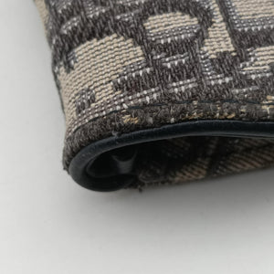 Secondhand Christian Dior Saddle Navy×Gray jacquard×Leather  shoulderbag | stylenewstar