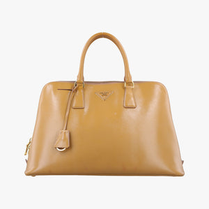 Vintage Prada Promenade Beige Patent SAFFIANO Leather BN2558 handbag | stylenewstar