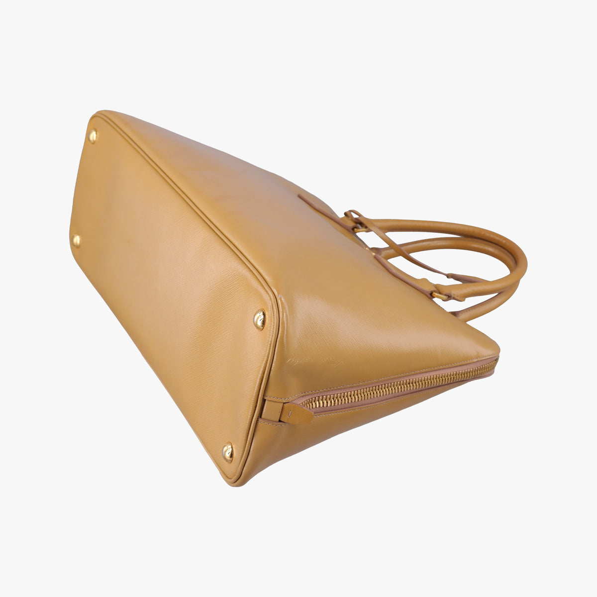 Vintage Prada Promenade Beige Patent SAFFIANO Leather BN2558 handbag | stylenewstar