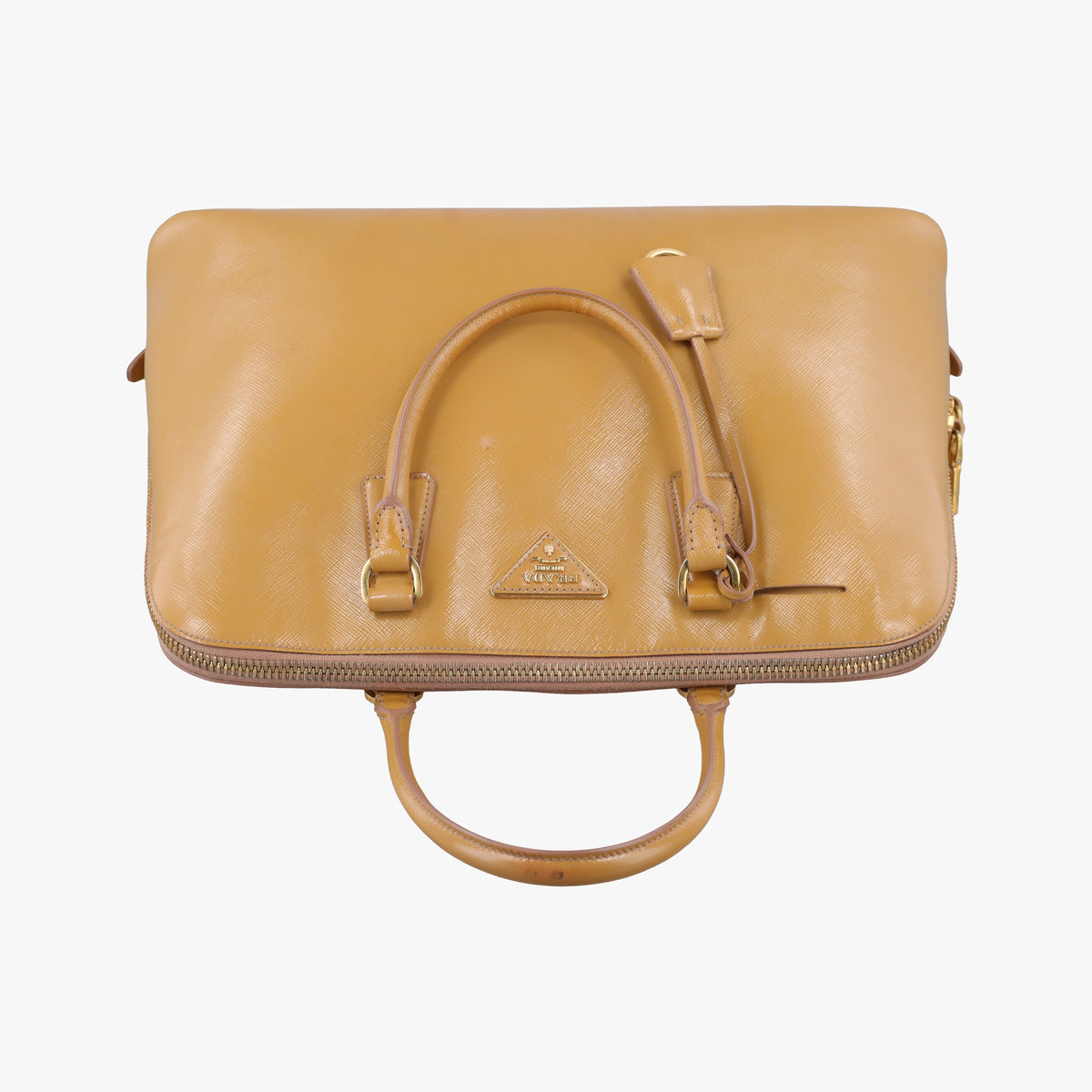 Vintage Prada Promenade Beige Patent SAFFIANO Leather BN2558 handbag | stylenewstar