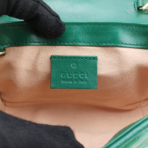 Pre-owned Gucci GG Marmont Green Leather 574969 shoulderbag | stylenewstar