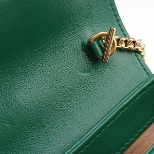 Pre-owned Gucci GG Marmont Green Leather 574969 shoulderbag | stylenewstar