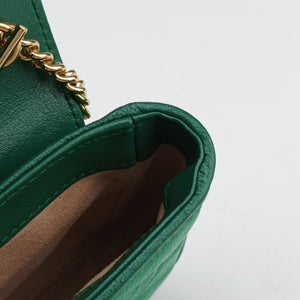 Pre-owned Gucci GG Marmont Green Leather 574969 shoulderbag | stylenewstar