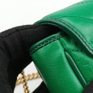 Pre-owned Gucci GG Marmont Green Leather 574969 shoulderbag | stylenewstar