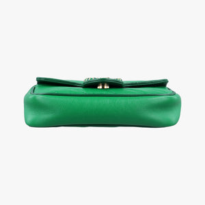Pre-owned Gucci GG Marmont Green Leather 574969 shoulderbag | stylenewstar
