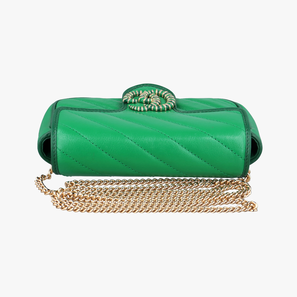 Pre-owned Gucci GG Marmont Green Leather 574969 shoulderbag | stylenewstar