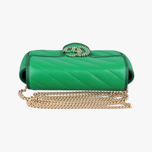Pre-owned Gucci GG Marmont Green Leather 574969 shoulderbag | stylenewstar