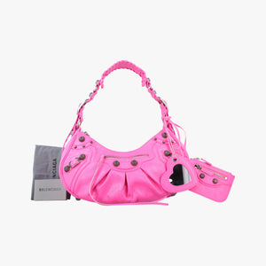 Pre-owned Balenciaga Le Cagole Pink lambskin  shoulderbag | stylenewstar
