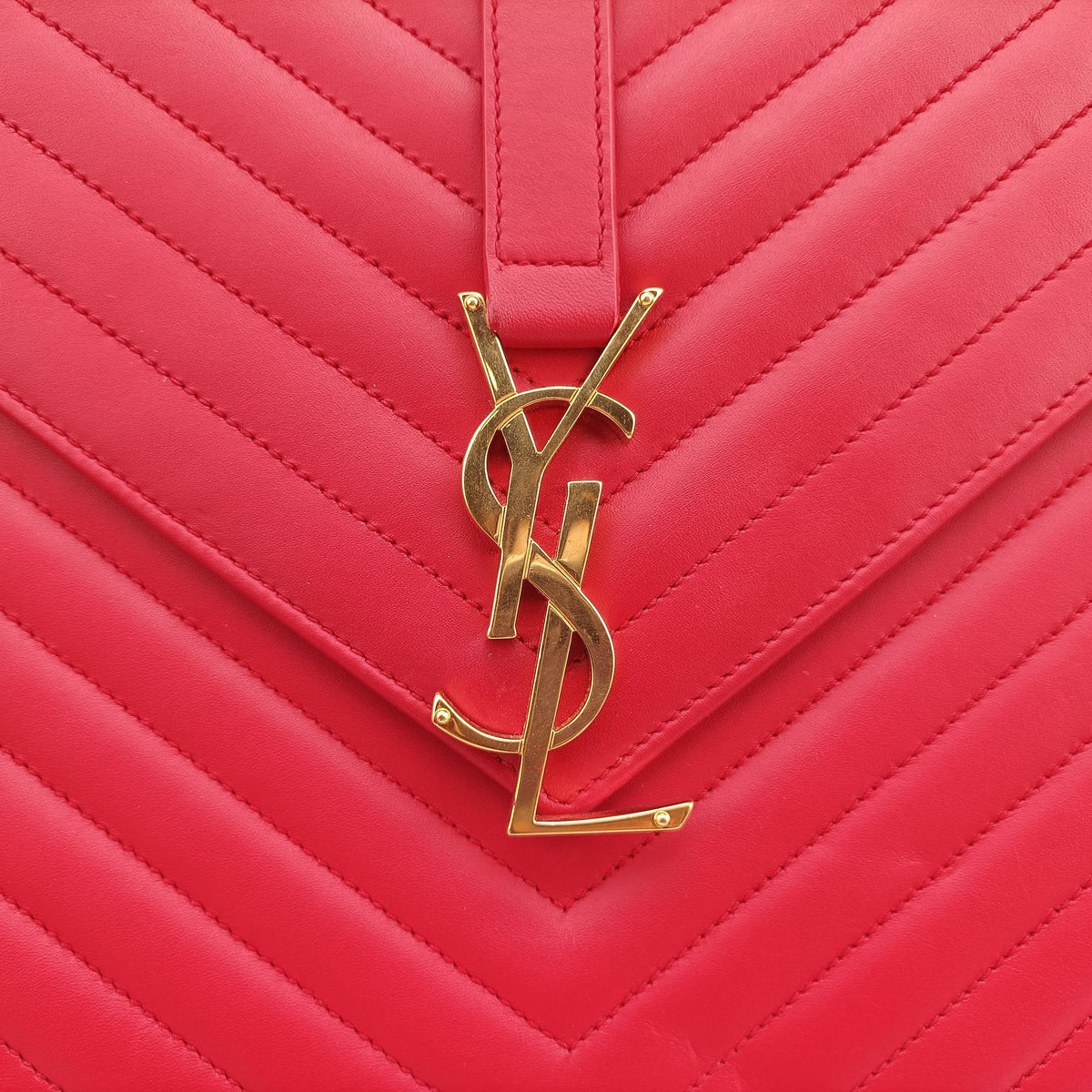 Pre-owned Yves Saint Laurent envelope Red Leather 342023 shoulderbag | stylenewstar