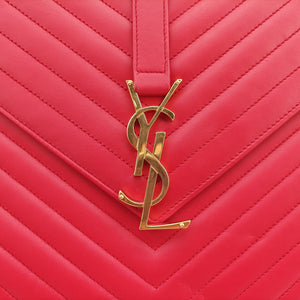Pre-owned Yves Saint Laurent envelope Red Leather 342023 shoulderbag | stylenewstar