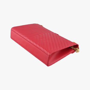 Pre-owned Yves Saint Laurent envelope Red Leather 342023 shoulderbag | stylenewstar