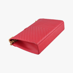 Pre-owned Yves Saint Laurent envelope Red Leather 342023 shoulderbag | stylenewstar