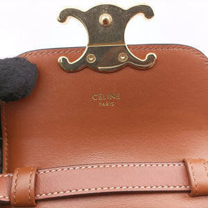Pre-owned Celine Mini Triomphe Brown PVC coated canvas  shoulderbag | stylenewstar